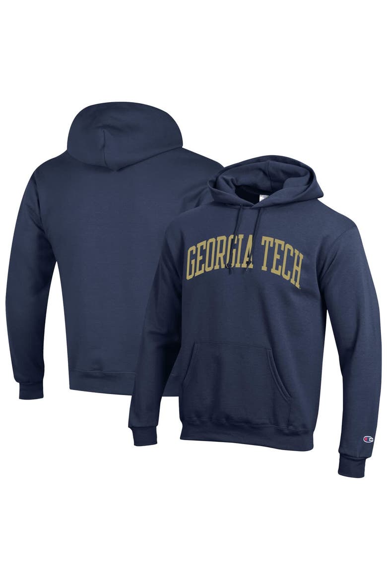 Men's Champion  Navy Georgia Tech Yellow Jackets Basic Arch Fleece Pullover Hoodie, Main, color, Navy