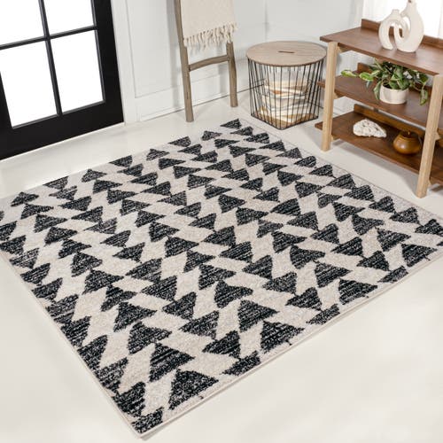 Jonathan Y Aisha Moroccan Triangle Geometric Area Rug In Cream/black