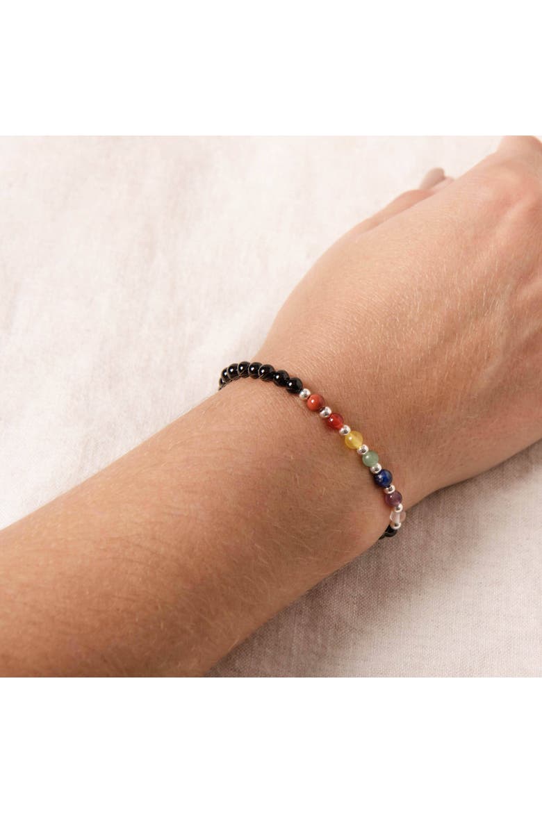 Seven Chakra Energy Bracelet, Alternate, color, Black / Multi
