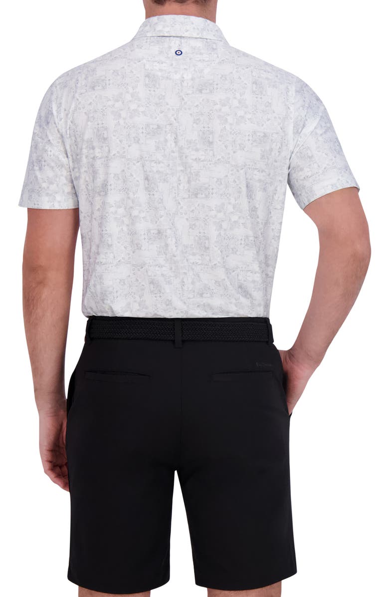 Ben Sherman Collage Print Stretch Tech Polo, Alternate, color, Light Grey