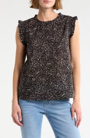 DR2 by Daniel Rainn Smocked Ruffle Tank