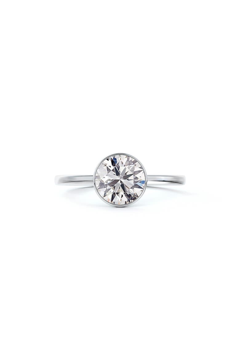 x Micaela Hidden Halo Bezel Set Diamond Engagement Ring, Main, color, PLATINUM-D0.70CT