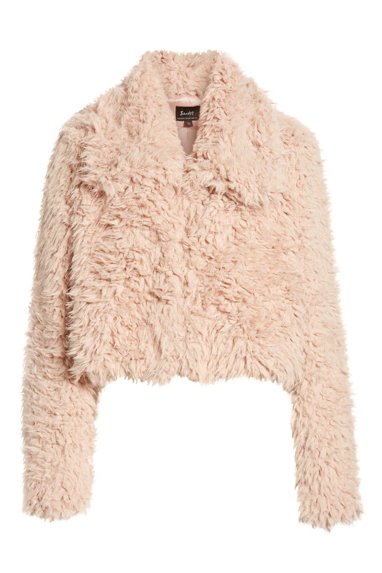 Faux Fur Jacket, Alternate, color, POWDER PINK