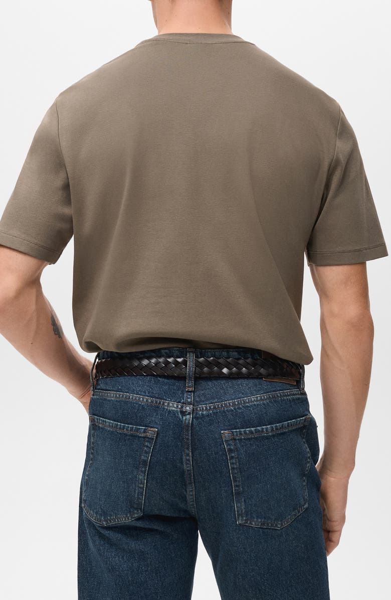 MANGO Regular Fit Medium Weight Cotton T-Shirt, Alternate, color, Medium Brown