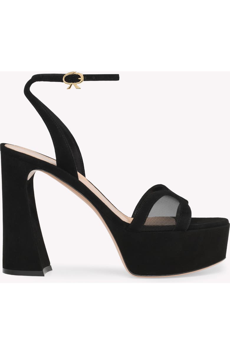 Gianvito Rossi Suede Platform, Main, color, Black Suede