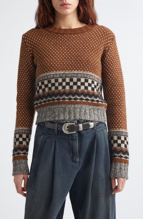 Journey Intarsia Crop Sweater