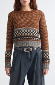 Golden Goose Journey Intarsia Crop Sweater