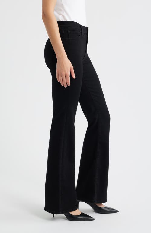 Frame Womens Inkwell Le Easy Wide Flare Flared-leg Mid-rise Recycled-cotton Jeans In Black