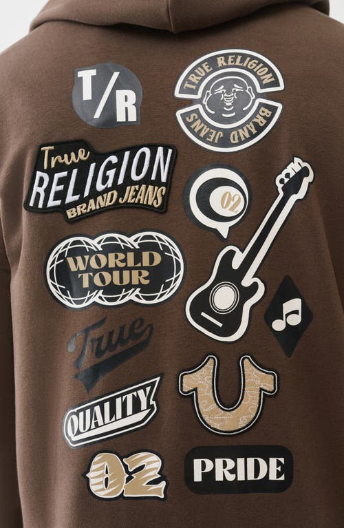 TRUE RELIGION TRUE RELIGION EMBROIDERED PATCH ZIP HOODIE