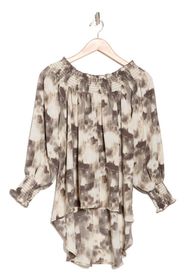 Off the Shoulder High-Low Top, Alternate, color, GREY