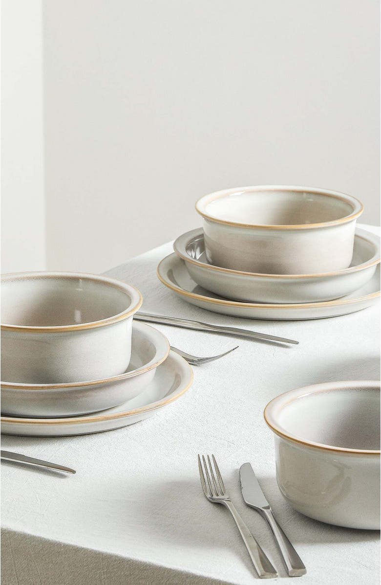 Stone Lain Slate Stoneware 12-Piece Dinnerware Set, Alternate, color, White