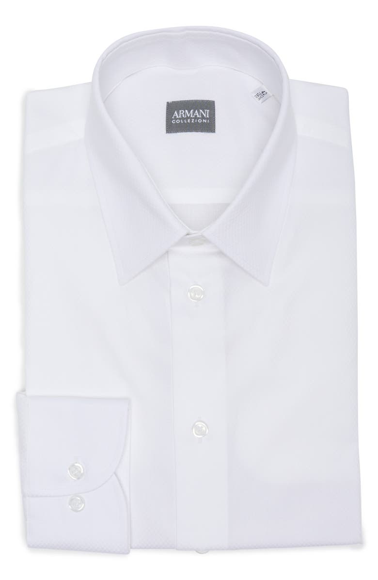 Armani Collezioni Dress Shirt, Main, color, Solid White