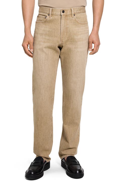 Standard Straight Leg Jeans (Washed Brown)