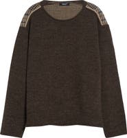 Undercover Paneled Solid & Plaid Wool Sweater