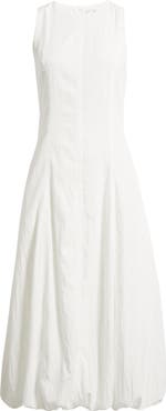 MANGO Pumpkin Sleeveless Bubble Hem Midi Dress