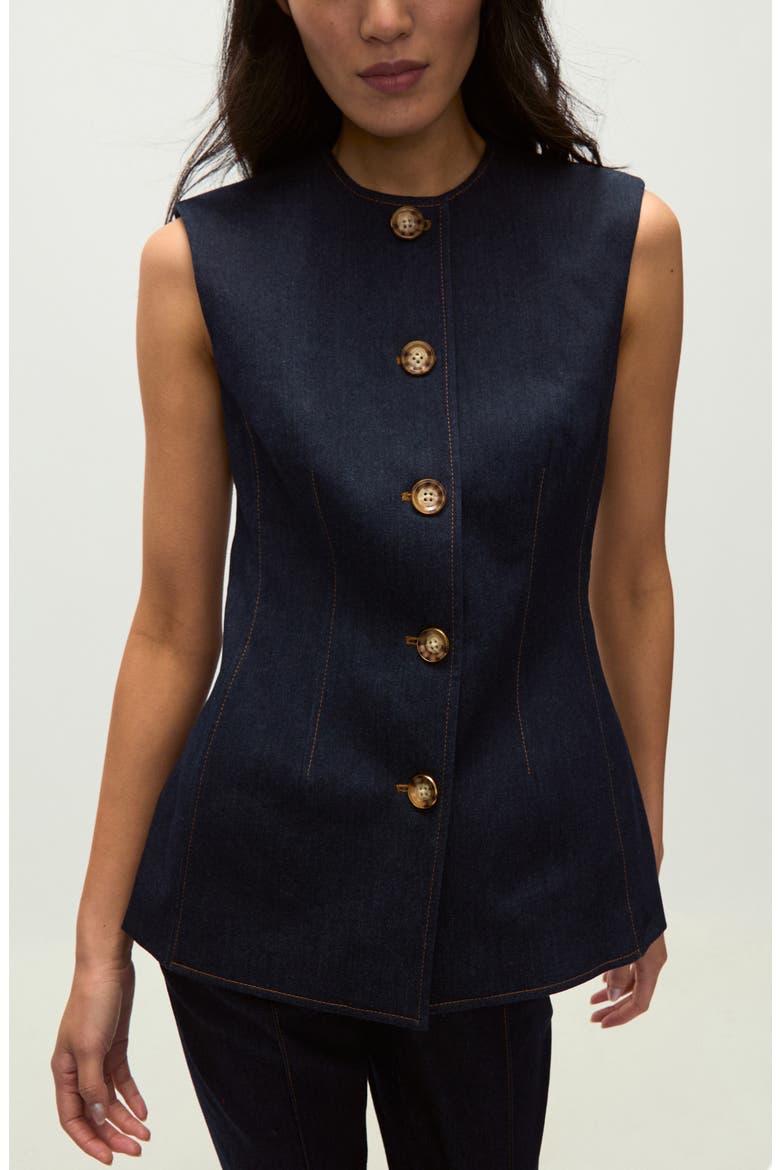 Jessup Denim Vest, Main, color, DARK OXFORD