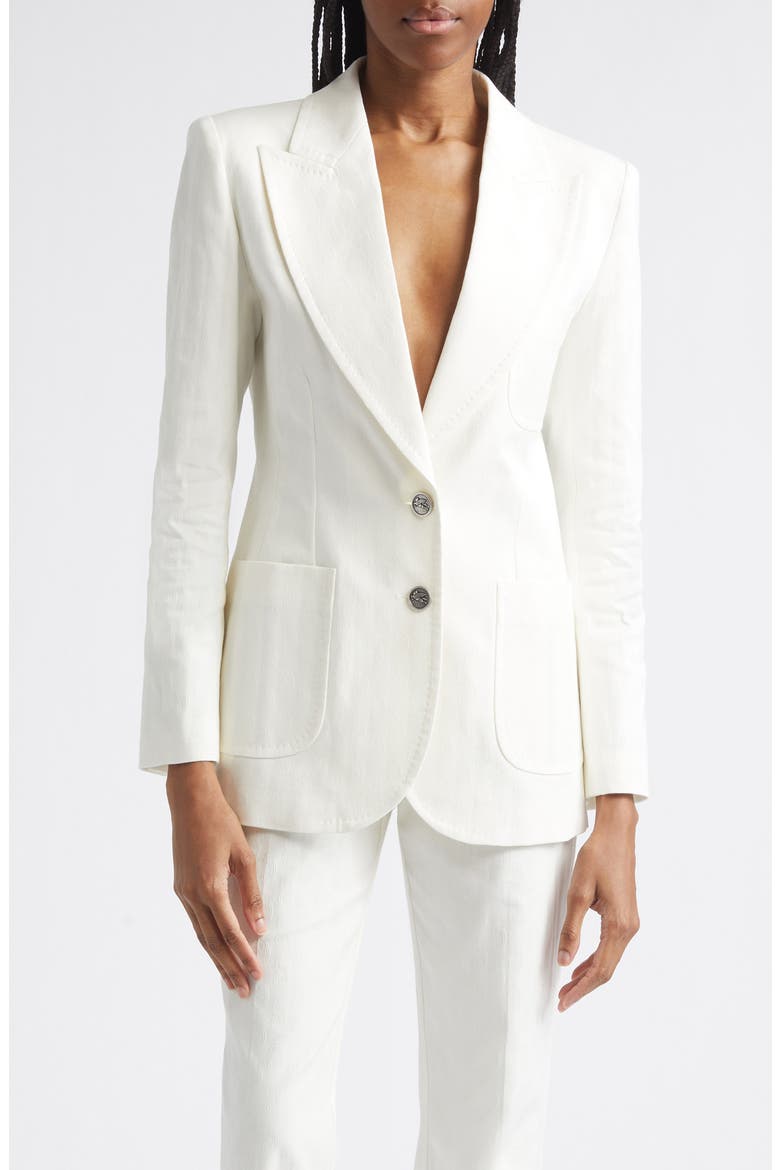 Stretch Cotton Jacket, Main, color, BIANCO