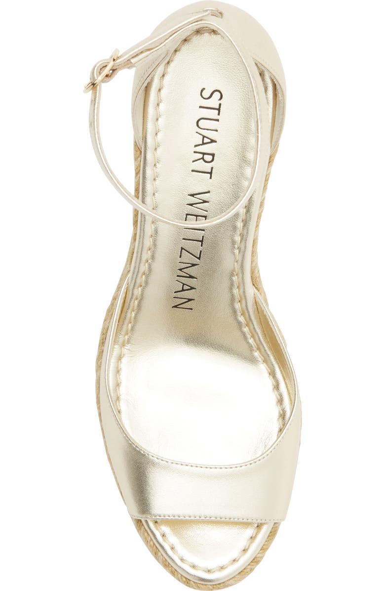 Stuart Weitzman Distia Espadrille Wedge Sandal, Alternate, color, Light Gold