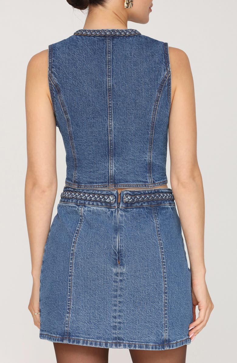 Avec Les Filles Braided Trim Vest, Alternate, color, Highside Wash