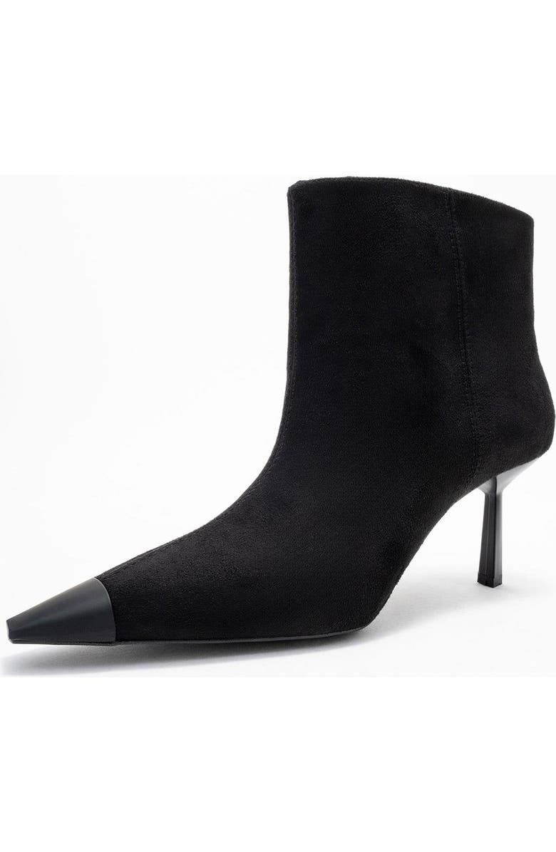 Prologue Shoes Rassel Pointed Toe Boot, Alternate, color, Black Suede Faux Leather