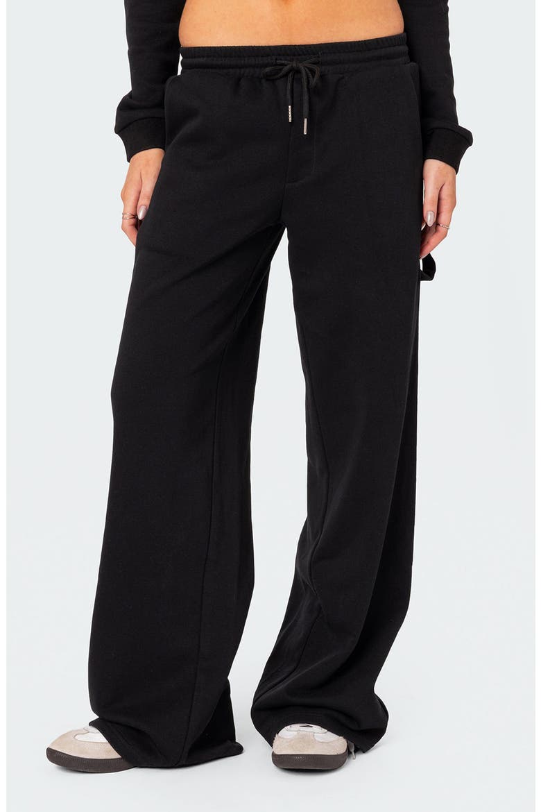 Annalise Straight Leg Sweatpants, Main, color, BLACK
