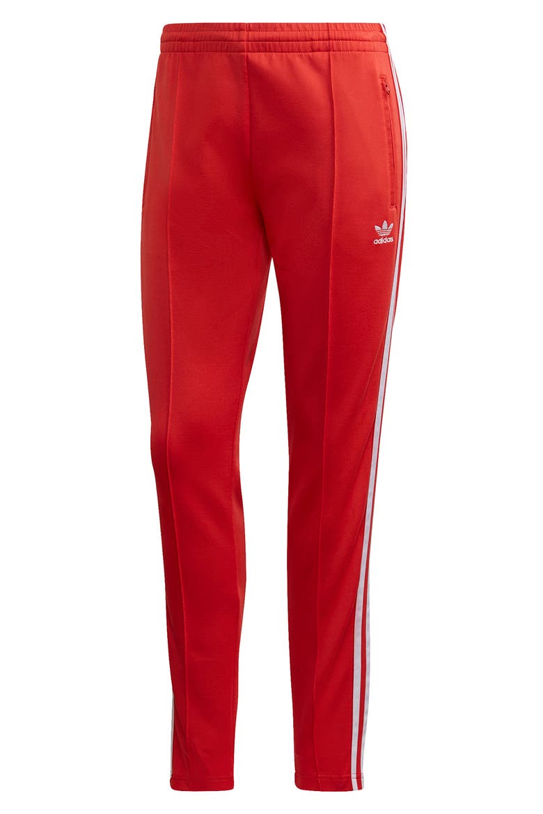 3-Stripes Track Pants, Alternate, color, LUSH RED/ WHITE