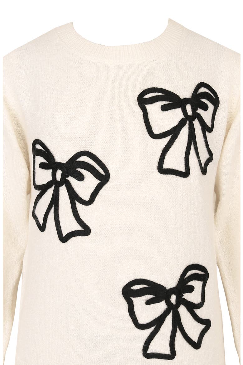 Kids' Bow Sweater & Sequin Skirt Set, Alternate, color, IVORY/ BLACK