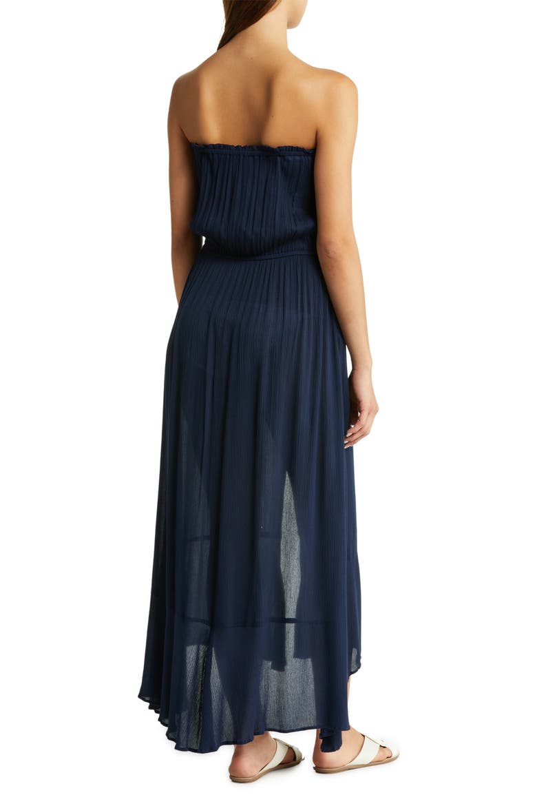 Strapless Maxi Cover-Up Dress, Alternate, color, NAVY