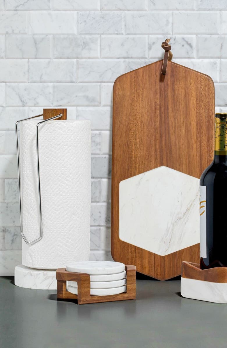 Nambé Chevron Paper Towel Holder, Alternate, color, Brown