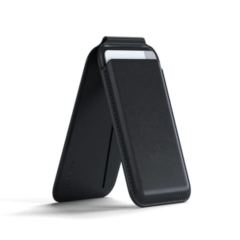 Vegan-Leather Magnetic Wallet Stand