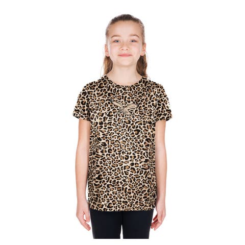 Girls Youth New Era Tan Philadelphia Eagles Mom & Me Leopard T-Shirt