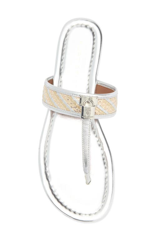 Kurt Geiger London T-bar Sandal In Natural/silver