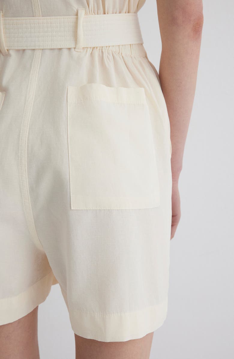 Mavi Jeans Short Belted Zip Jumpsuit, Alternate, color, Pristine