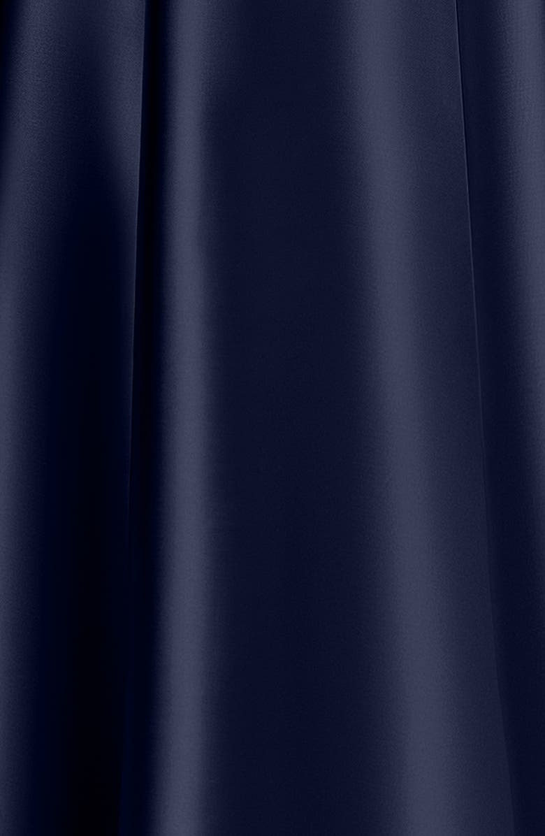 Betsy & Adam Bow Detail One-Shoulder Mikado Fit & Flare Gown, Alternate, color, Navy