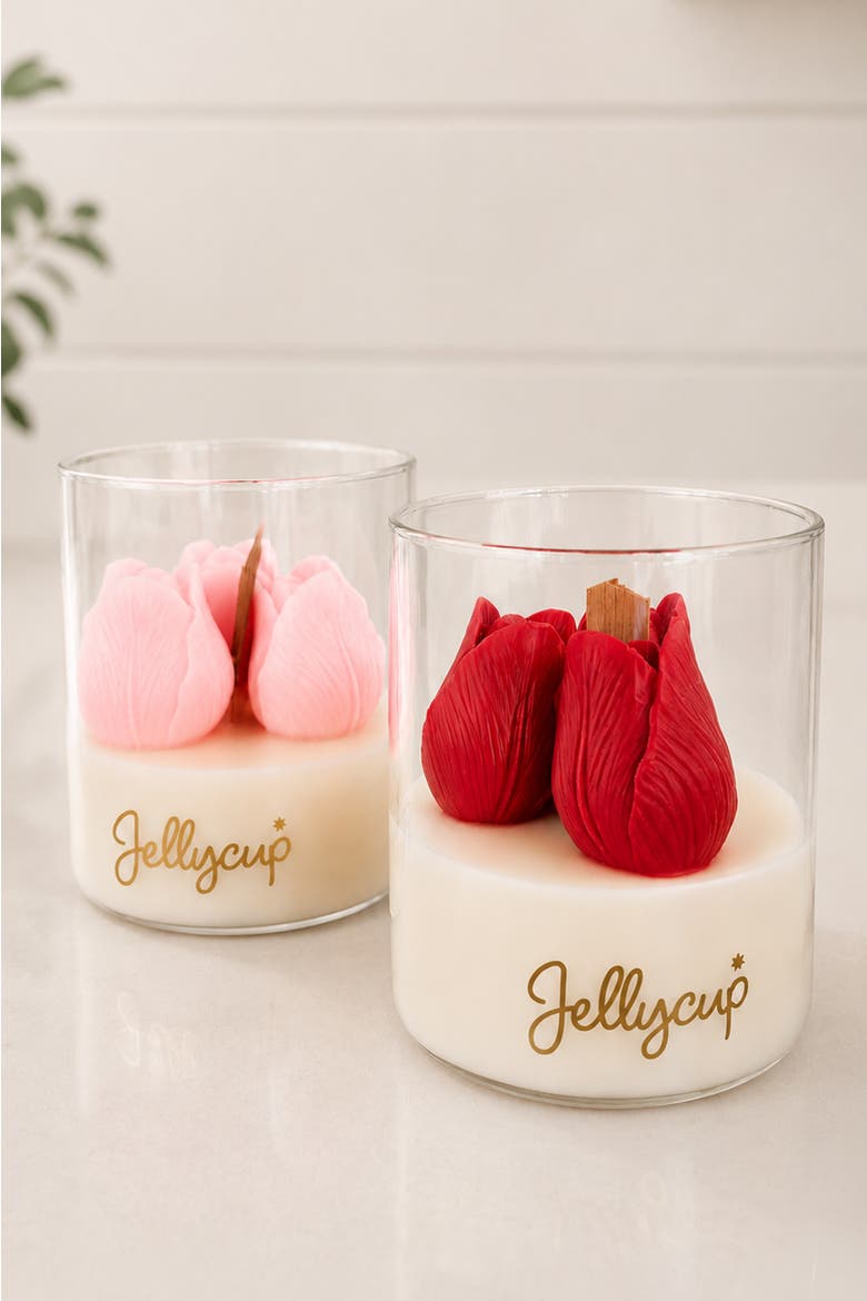 Bloom Jar Soy Wax Candle, Alternate, color, Tulip Red