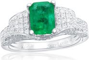 SOUZANA by Suzy Levian 14K White Gold 1.29ct Colombian Emerald & 0.98cttw Diamond Ring