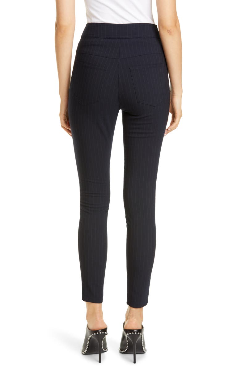 Alexander Wang Button Detail Pinstripe Leggings, Alternate, color, 