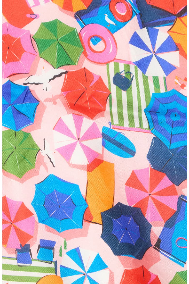 beach day silk square scarf, Alternate, color, PINK MULTI