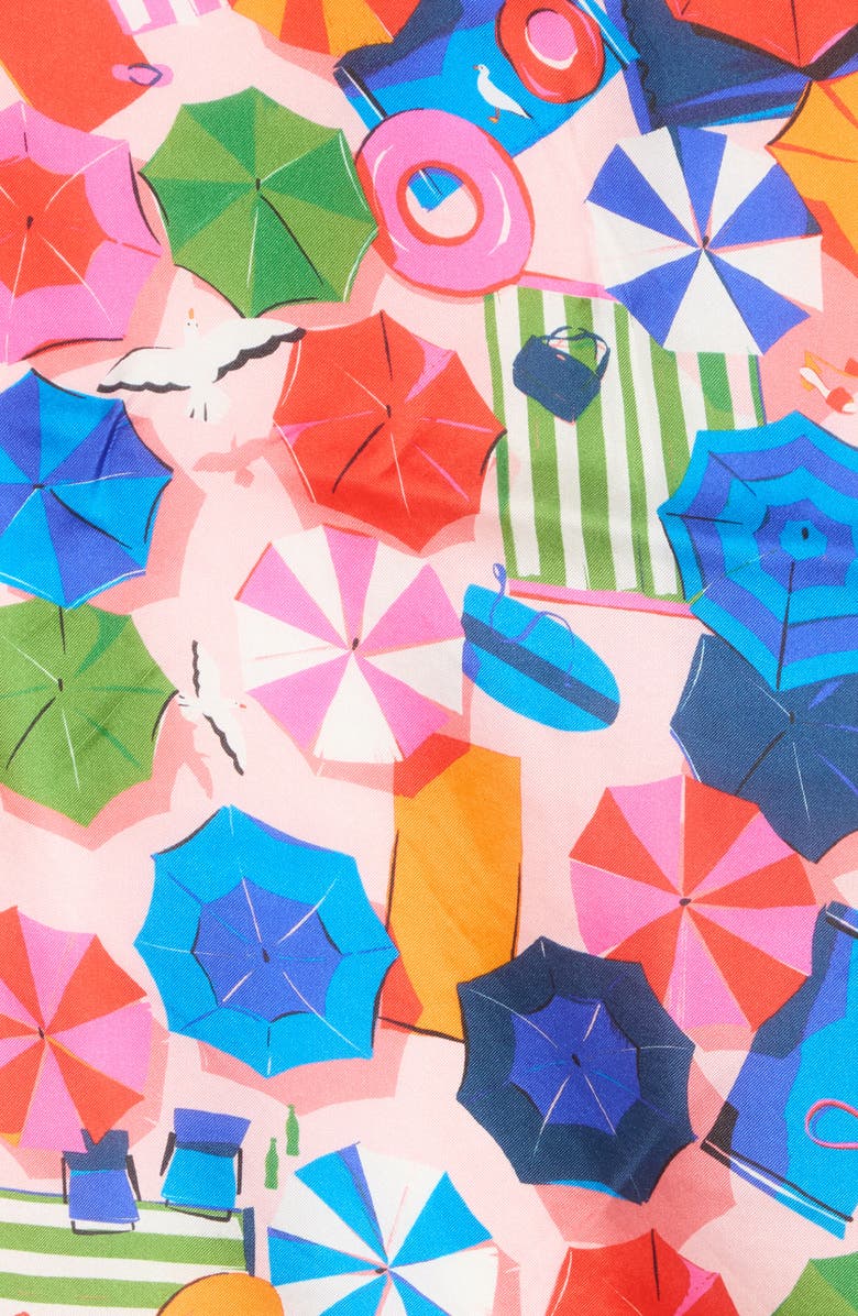 Kate Spade New York beach day silk square scarf, Alternate, color, Pink Multi