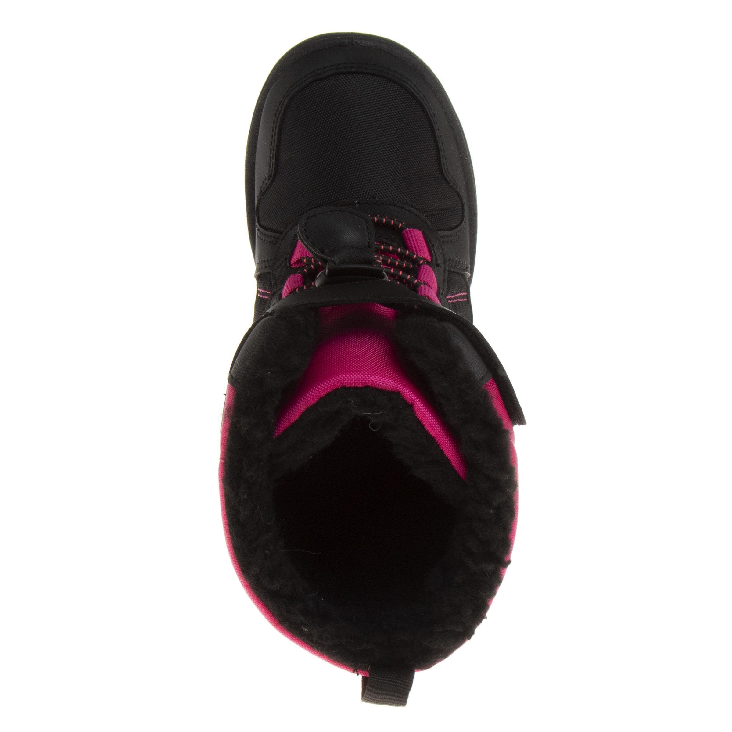 Snow Boots for Boys, Waterproof Insulated Winter Thermal Durable Cold Weather Ready Boots, Alternate, color, Black Pink