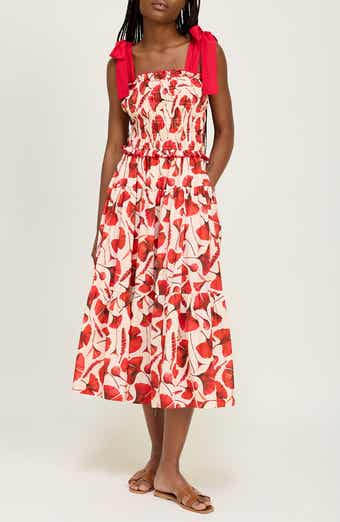 Josie Gingko Leaf Print Cotton Blend Sundress