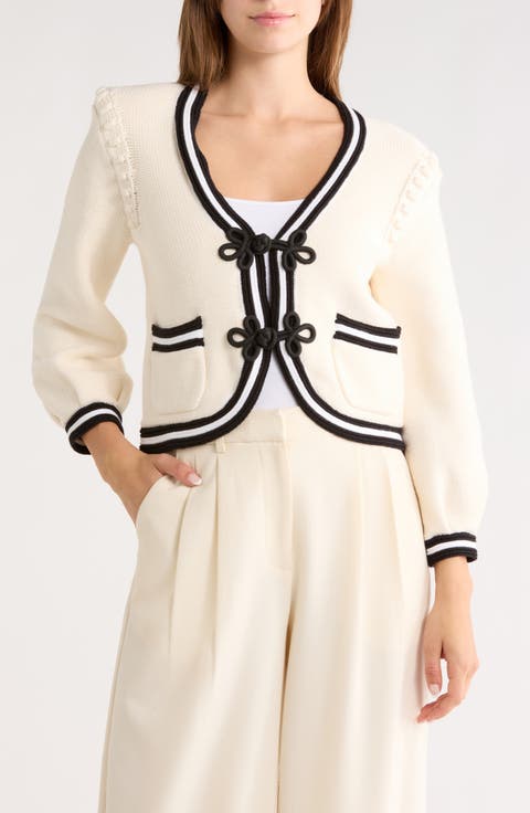 Kaito Contrast Crop Cardigan