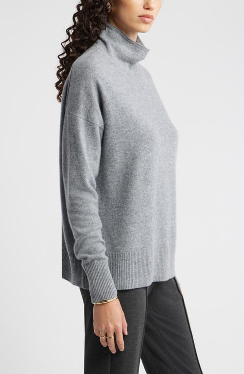 Nordstrom Oversize Cashmere Turtleneck Sweater In Gray