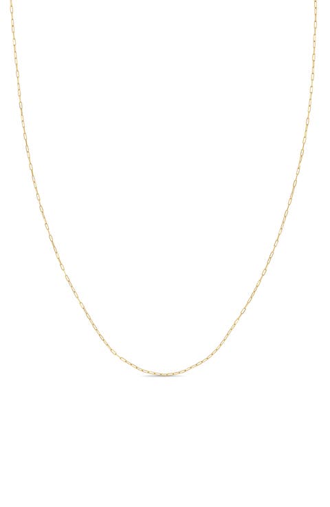 14K Paper Clip Chain Necklace