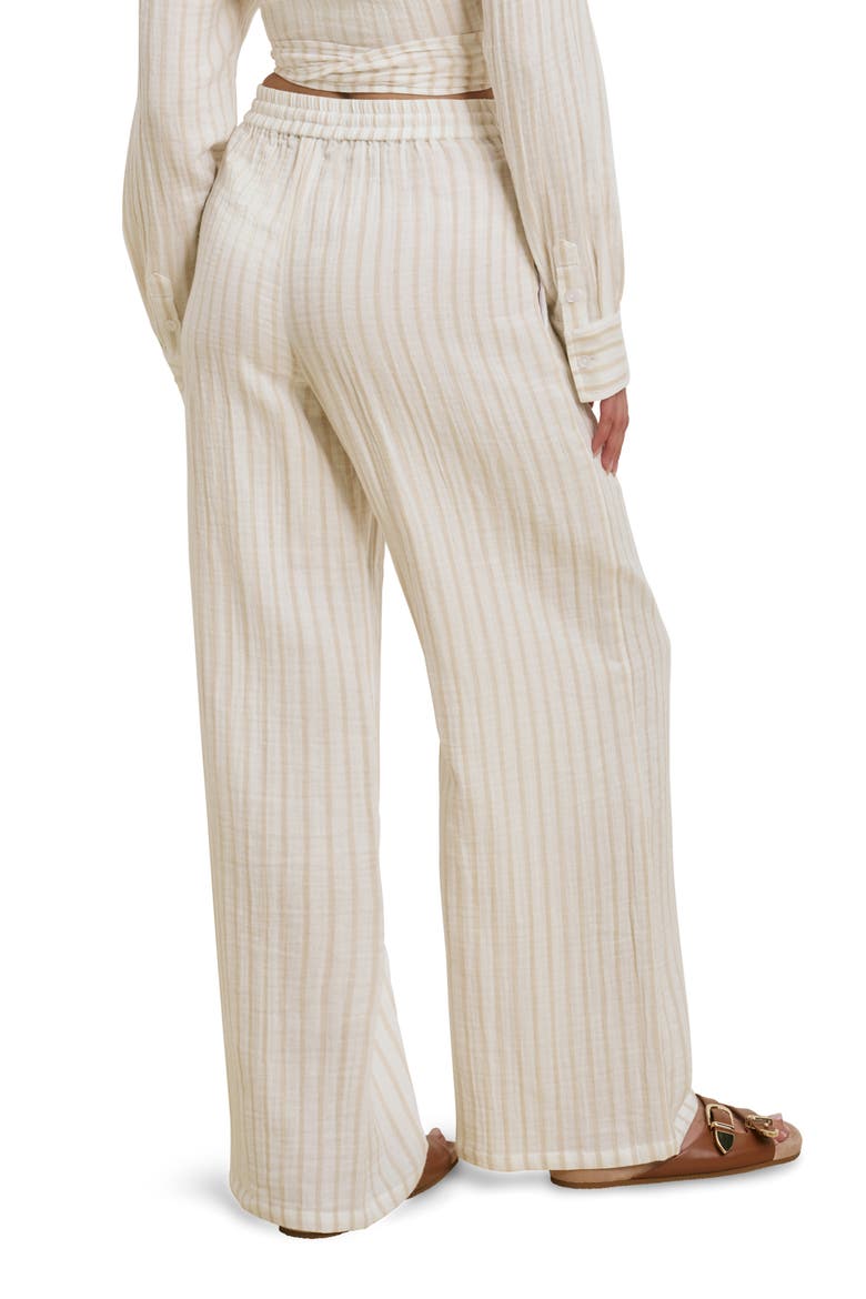 The Slip It On Wide Leg Pants, Alternate, color, LIGHT KHAKI STRIPE