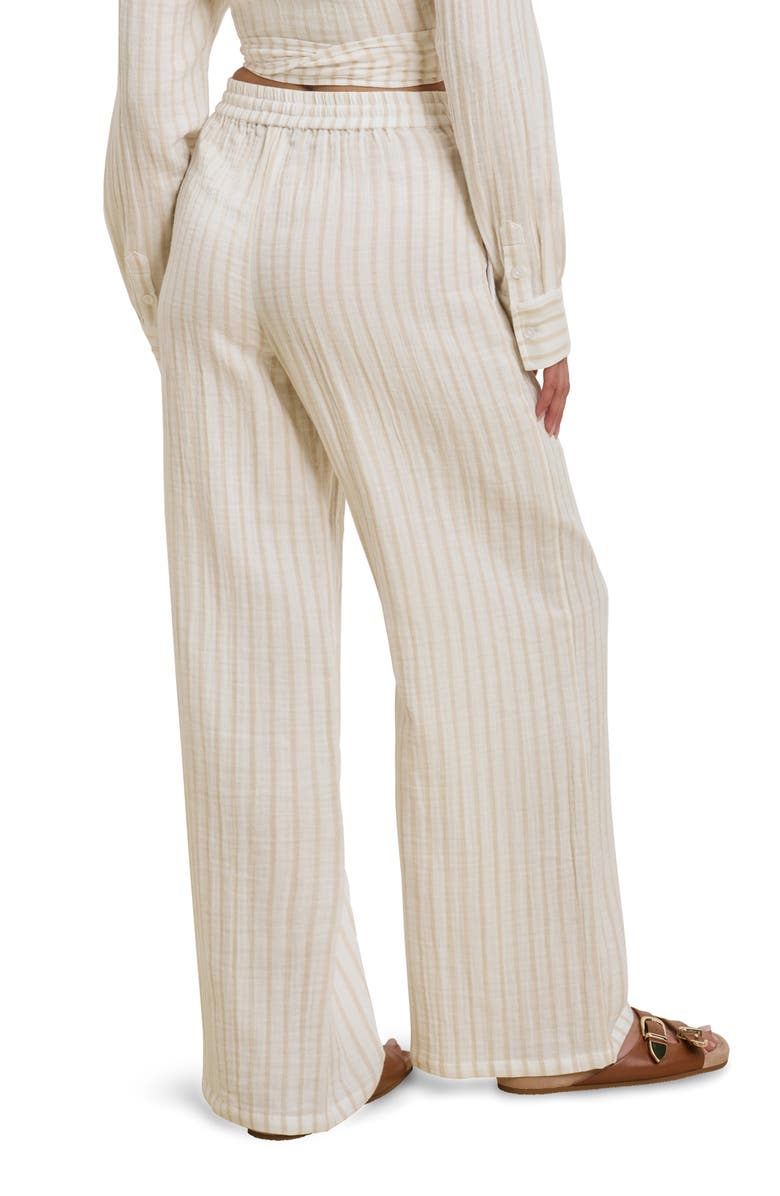 Favorite Daughter The Slip It On Wide Leg Pants, Alternate, color, Light Khaki Stripe