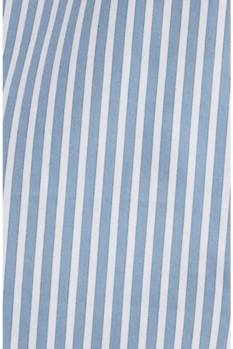 Furrow Stripe Long Sleeve Wrap Shirtdress, Alternate, color, BLUE/ OFF WHITE