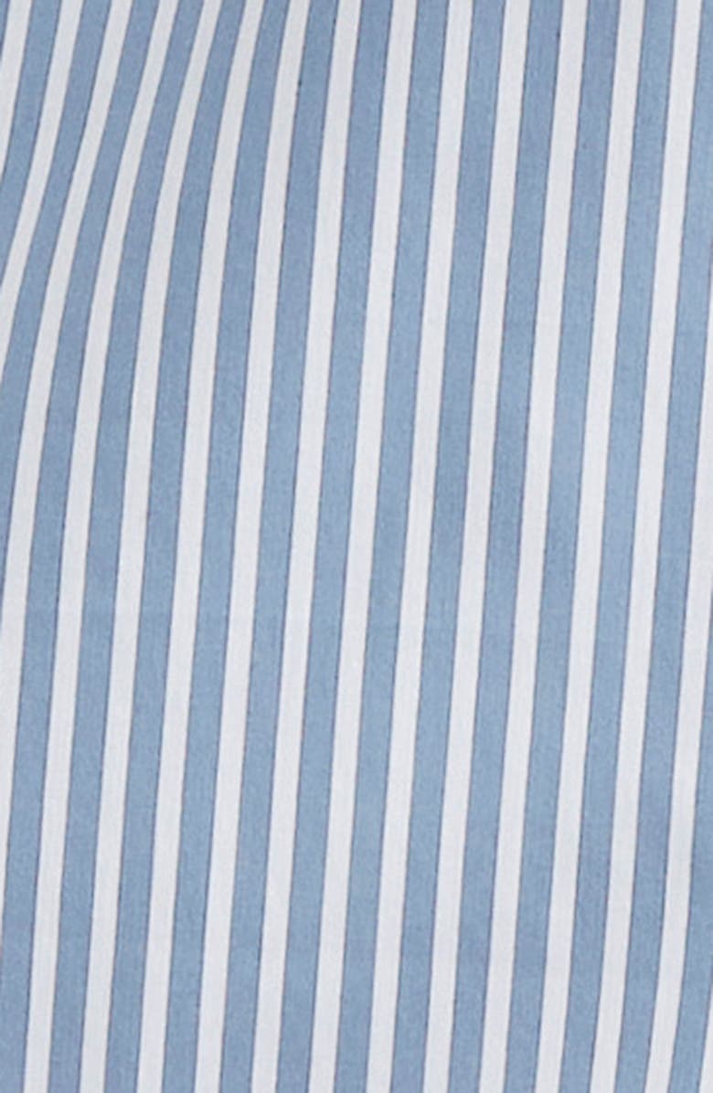 Vince Furrow Stripe Long Sleeve Wrap Shirtdress, Alternate, color, Blue/ Off White