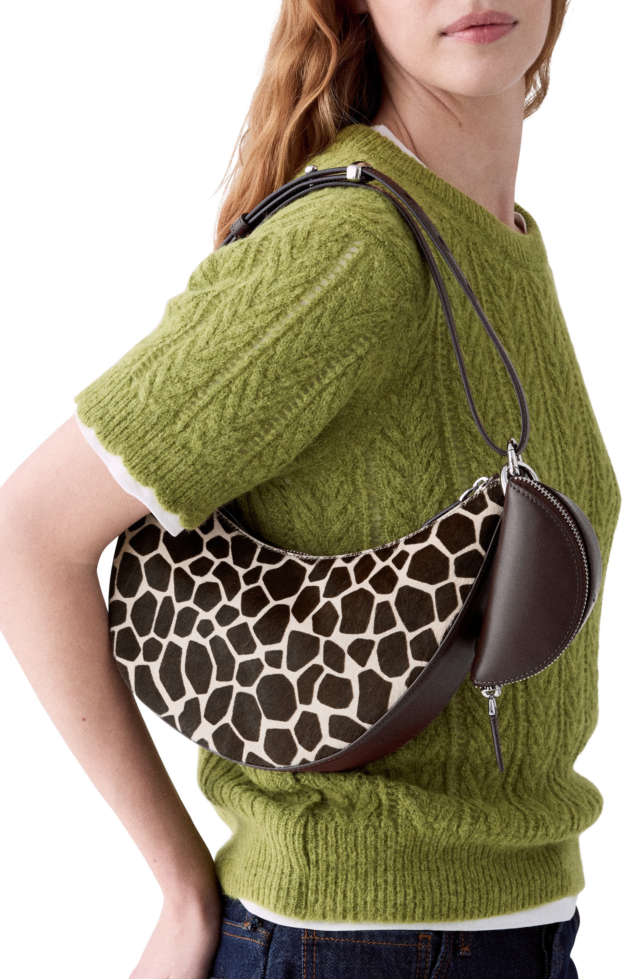 Duo Calf Hair Crossbody Bag with Pouch, Alternate, color, MULTI