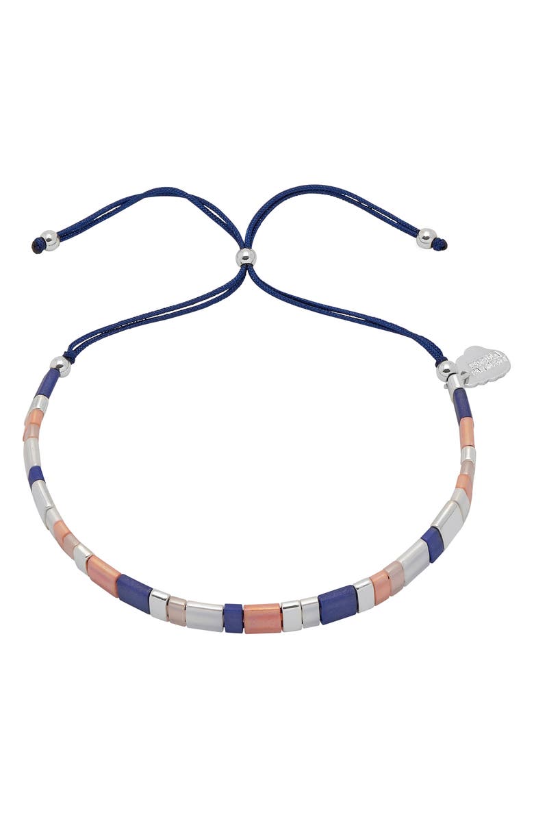 Estella Bartlett Tila Bead Bracelet, Main, color, Silver